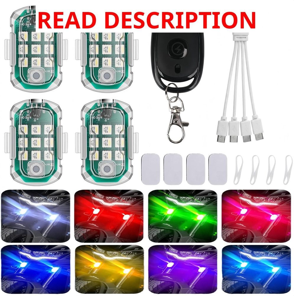 4 Pack Wireless LED Strobe Lights with Remote