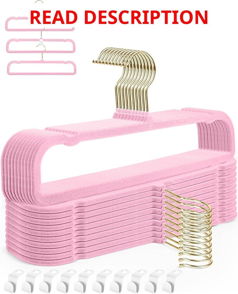 Felt Hangers Pink Velvet Hangers 20 Pack
