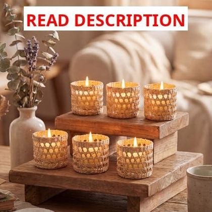 Wicker Rattan Tealight/Votive Holder 6 Pack