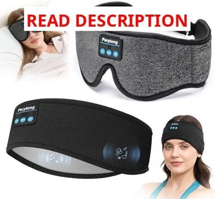 2 Pack Sleep Headphones & Eye Mask Set