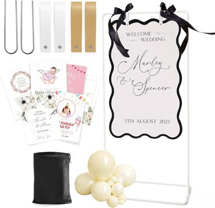 Wedding Welcome Sign Stand White Holder