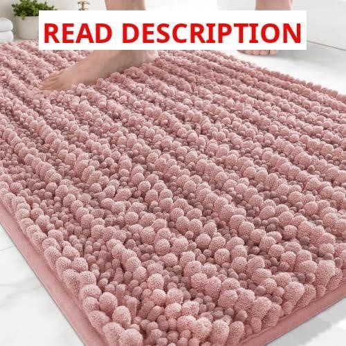 Disolla Pink Bath Rug 20x32 Chenille Mat