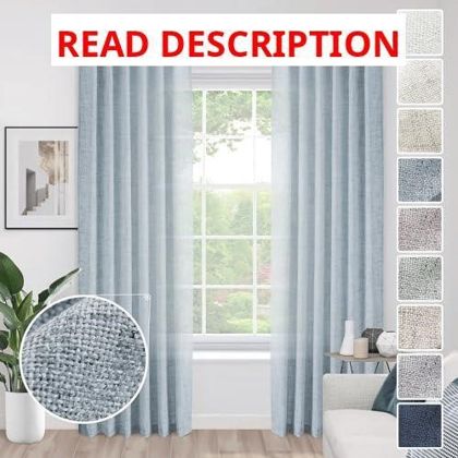 Mineral Blue Linen Curtains 2 Panels
