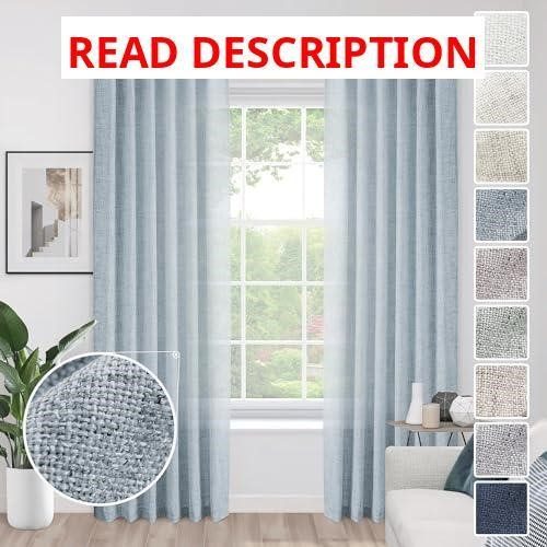 Mineral Blue Linen Curtains 2 Panels