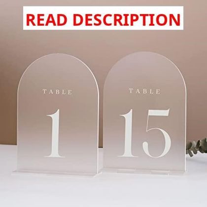 Frosted Arch Table Numbers 1-15 5"x7"