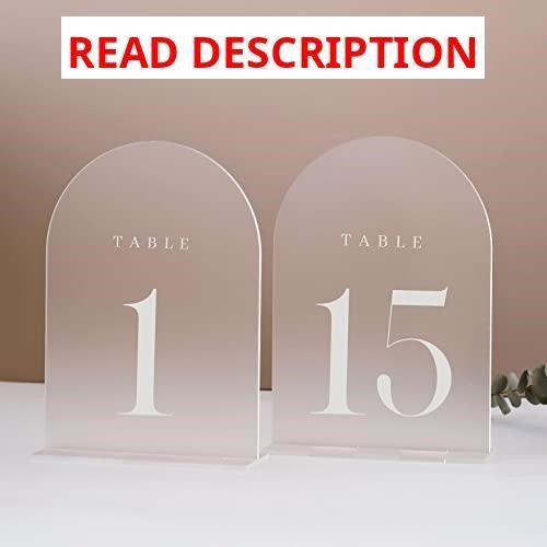 Frosted Arch Table Numbers 1-15 5"x7"