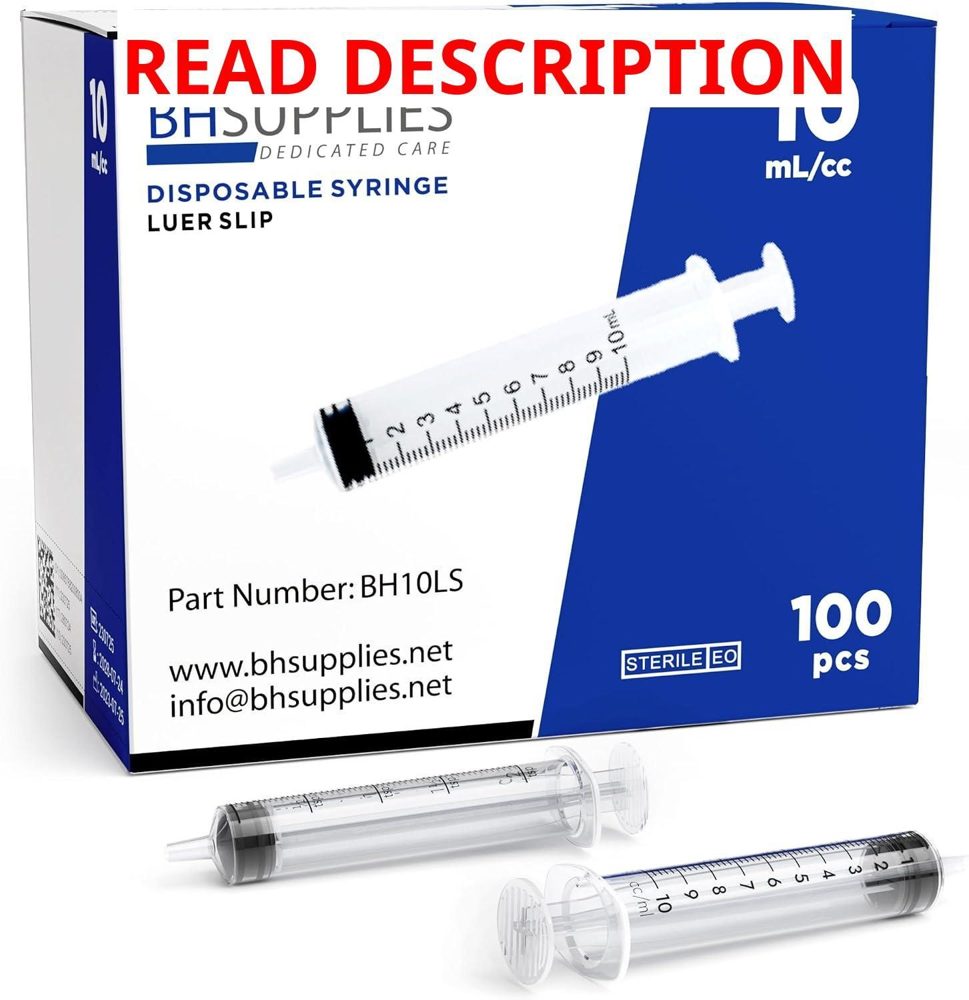 BH Supplies 10ml Luer Slip Tip Syringes