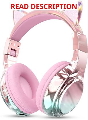 QearFun Kids Cat Ear Bluetooth Headphones 60H