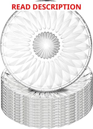 Hiceeden 12 Crystal Glass Salad Plates 8"