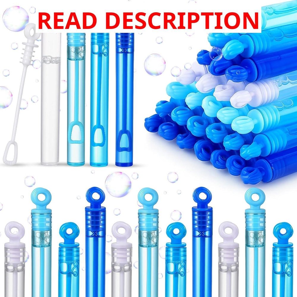 Lunmon 120 Pcs Blue Bubble Wands Bulk