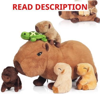 Capybara Plush 5-in-1 with Babies Inside