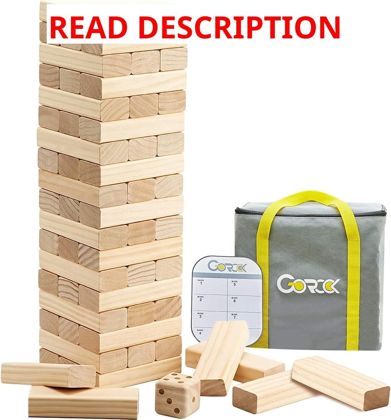 GOROCK Giant Tumble Tower 60 Pcs Block Game