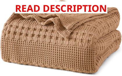 PHF Cotton Waffle Blanket Queen Clay