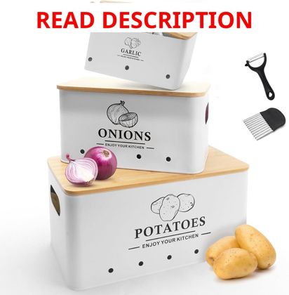 Kitchen Vegetable Storage Set of 3 White