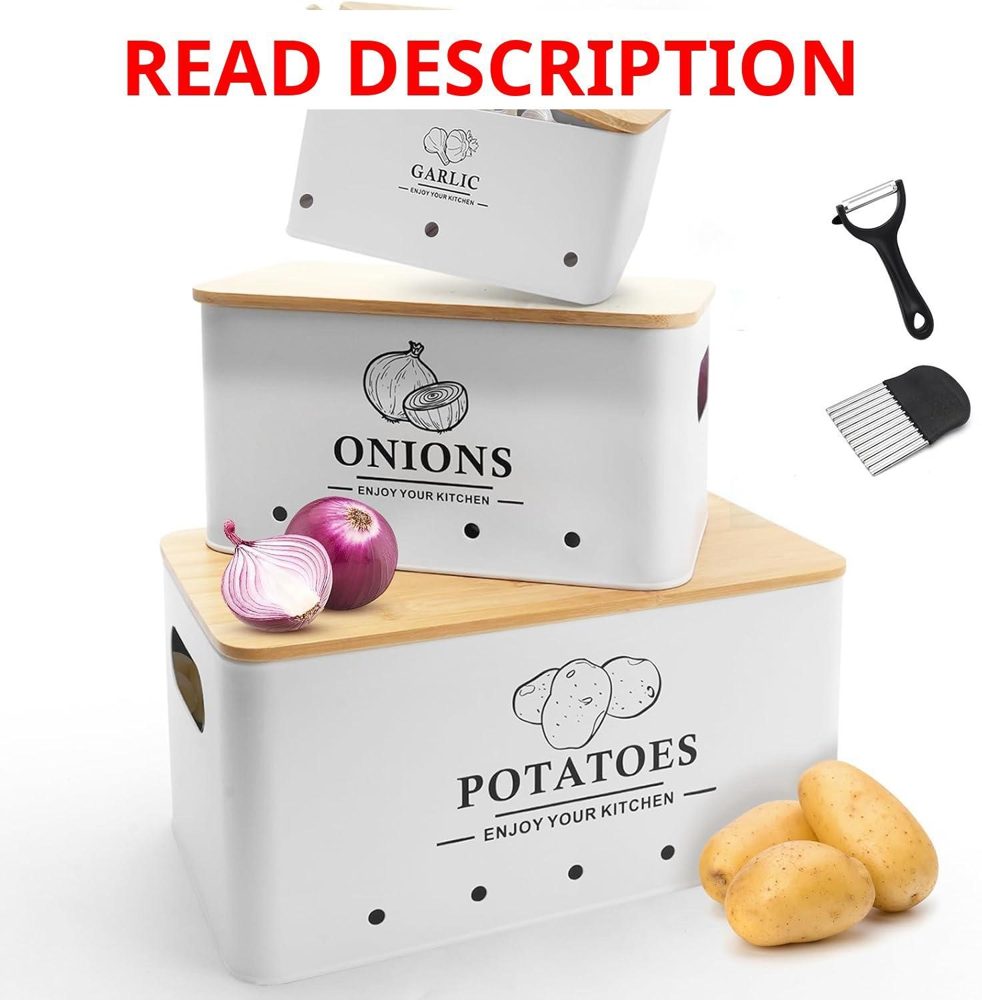 Kitchen Vegetable Storage Set of 3 White