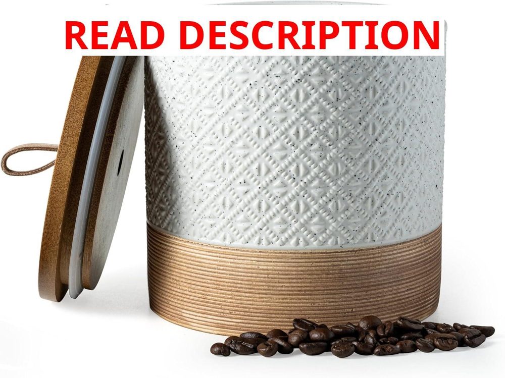Miamolo Ceramic Coffee Jar with Lid 42oz