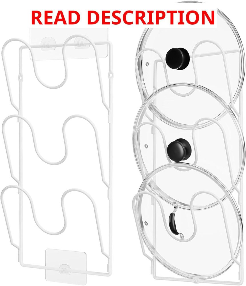 ORDORA Pot Lid Organizer Rack 2 Pack White