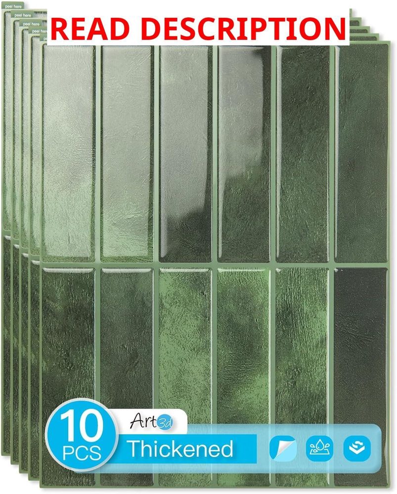 Art3d Subway Tile Peel & Stick Green