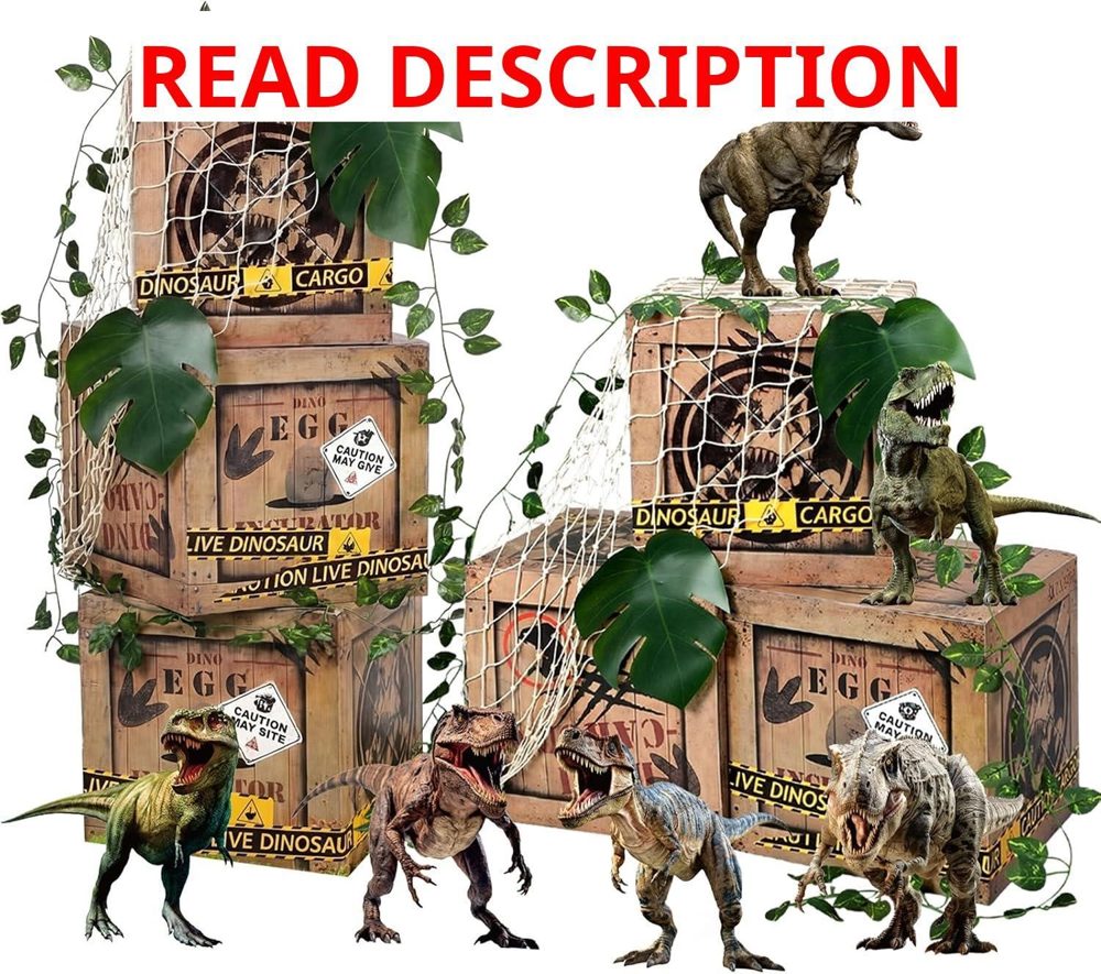 Dinosaur Birthday Decor Boxes 12" 12" 12"