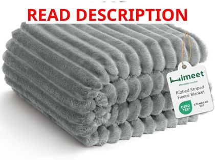HIMEET Grey King Size Blanket 300GSM 108x90