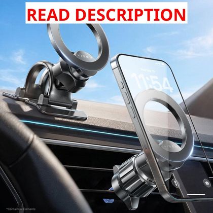 LISEN MagSafe Car Mount - 2-in-1 Black