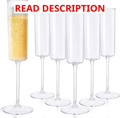 Ciaell 24 Pack Plastic Champagne Flutes