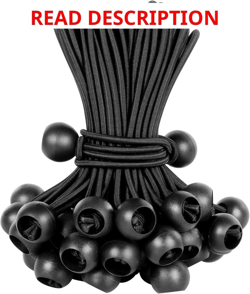 Ball Bungee Cords 6" with Balls 50 Pcs UV