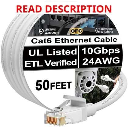 Jadaol 50ft Cat6 Ethernet Cable White