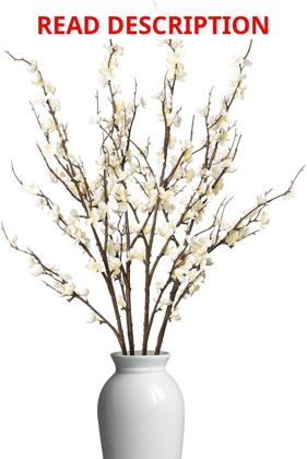 Ammyoo 4Pcs Cherry Blossom Branches White