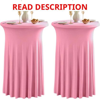 Dimatic 2 Pack Pink Round Tablecloths 32"