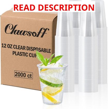 Clawsoff 9 oz Clear Plastic Cups 2000 Pack