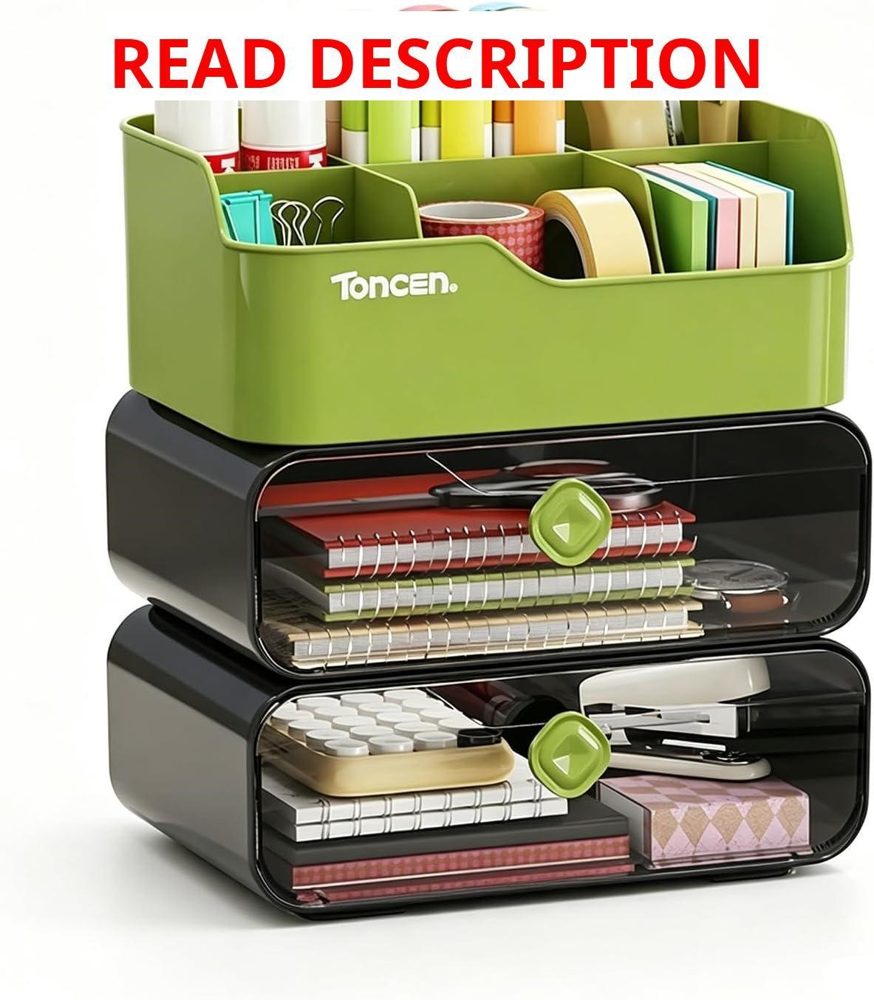 Desk Organizer with Drawers (Black)