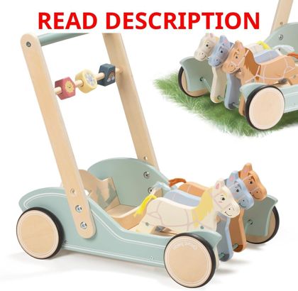 Giant Bean Galloping Ponies Wooden Baby Walker