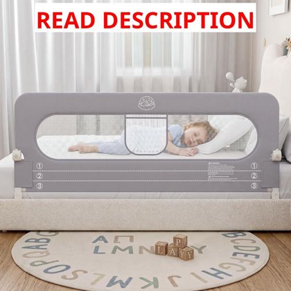 Bed Rail for Toddlers: 59in Foldable Guard