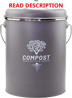 Kitchen Countertop Compost Bin with Lid Gray