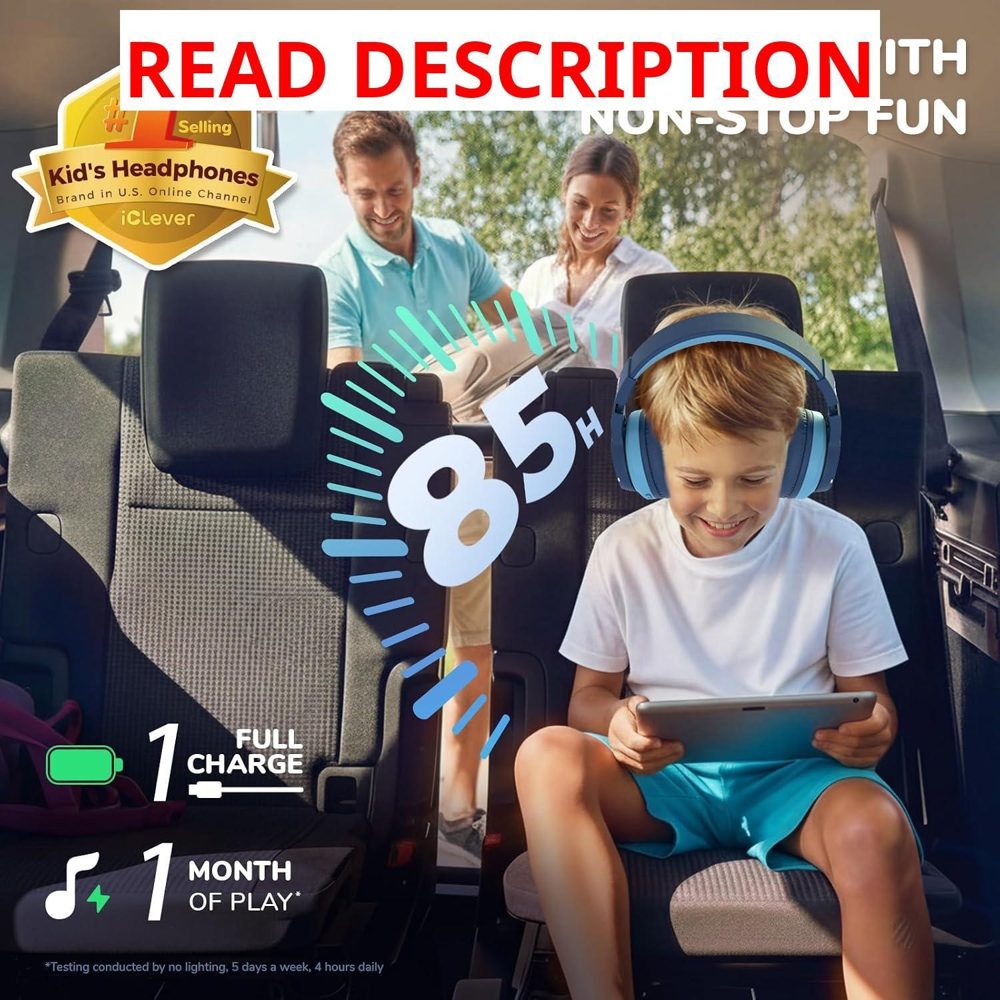 iClever BTH12 Kids Headphones 85H Playtime