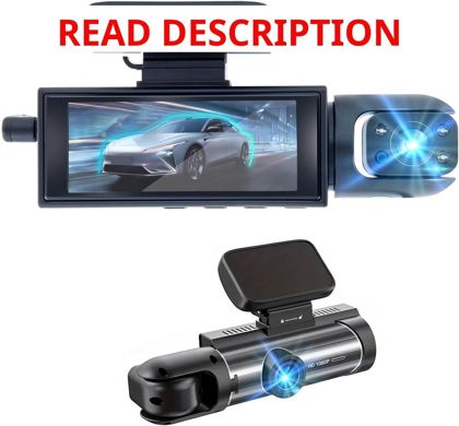 Dash Cam Front and Inside Car Camera Black