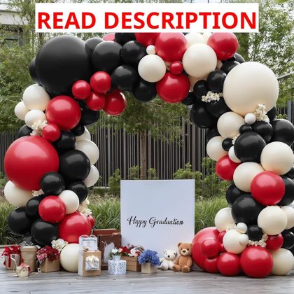 Blocesa Red Black White Balloons Arch Kit