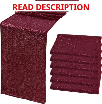 Burgundy Red Sequin Table Runner 12x72"