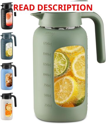 68oz Glass Pitcher with Handle Lid for Fridge