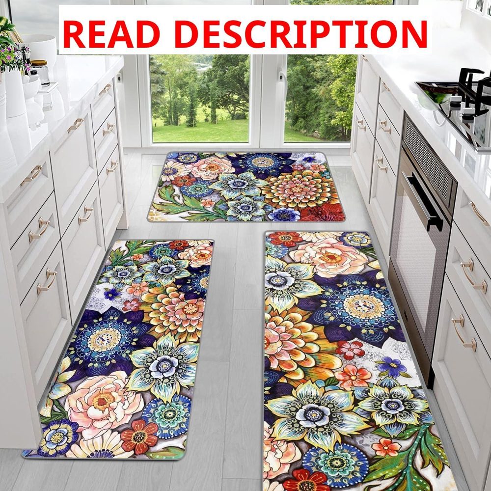 Sofort Kitchen Mats Non-Slip Rugs (Set of 3)