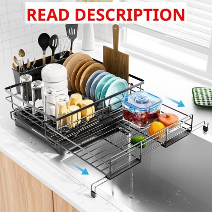 Laveshop Dish Drying Rack Expandable Black