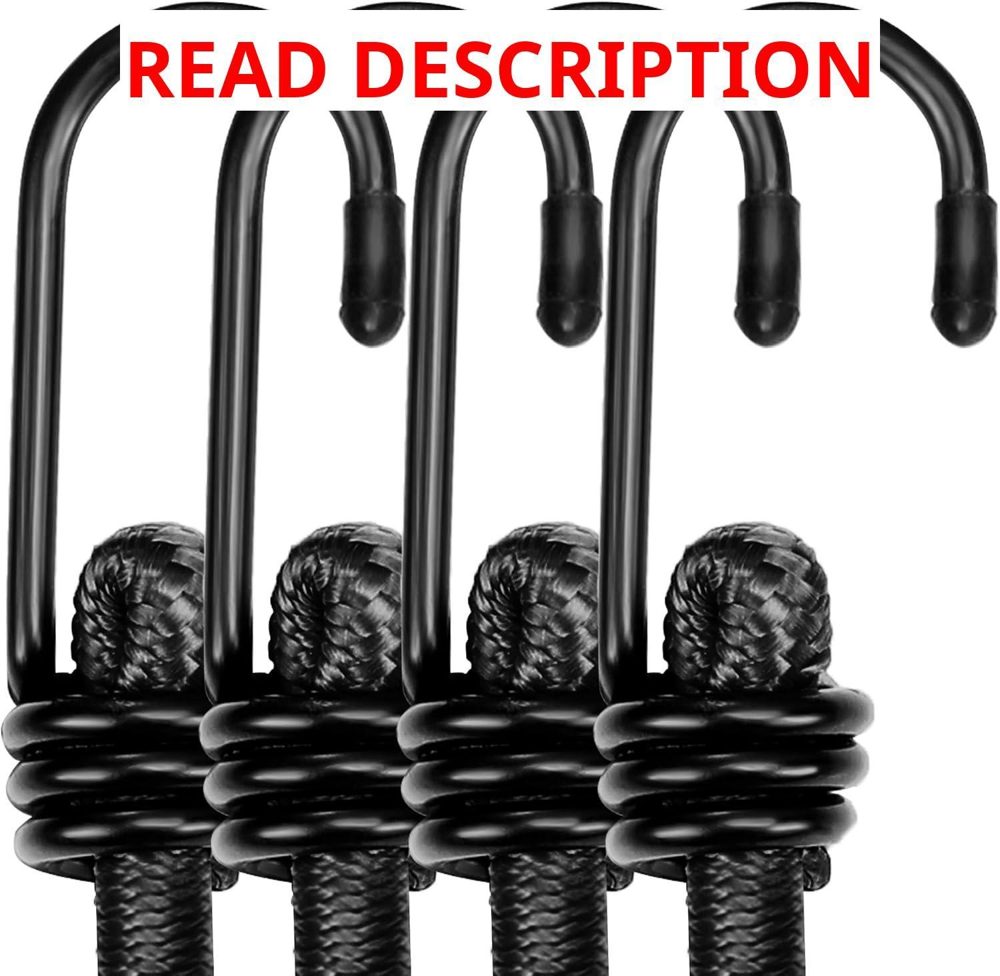 WORKPRO 24" Bungee Cords with Hooks 4 Pack