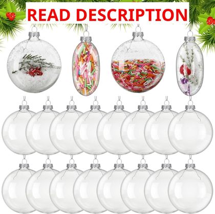 Liliful 24 Christmas Clear Glass Ornament 3"