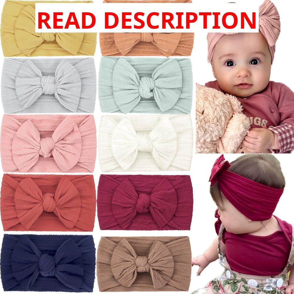 C LLOT 10Pcs Super Stretchy Knot Headbands