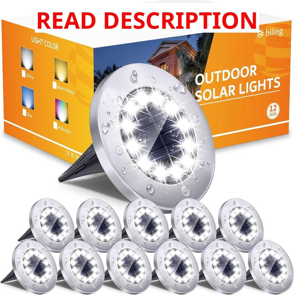 Biling Solar Ground Lights 12 Pack White
