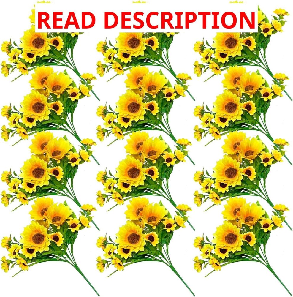 ZEYGLXC 12-Pack Artificial Sunflowers
