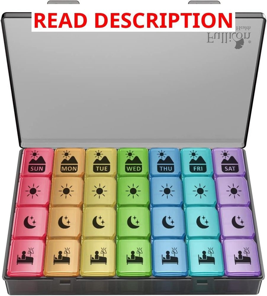 Fullicon Large Pill Organizer for 7 Days
