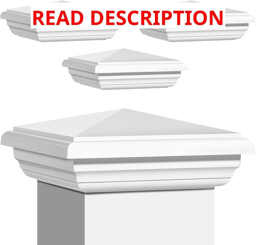 Sasylvia 4 Pcs 4x4 Vinyl Fence Post Caps