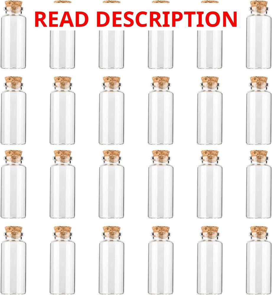 10 ml Glass Bottles with Cork Stoppers (24pk)